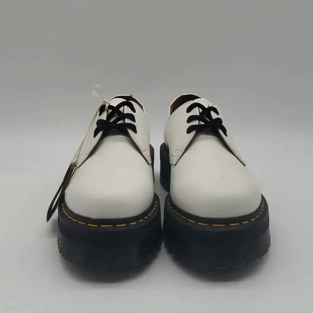Dr. Martens AirWair White Leather Platform Shoes Size 7W / 6M NWT – Unisex